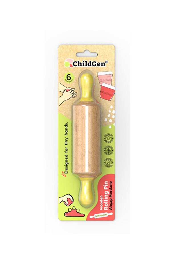 Mini Ahşap Merdane-sarı
