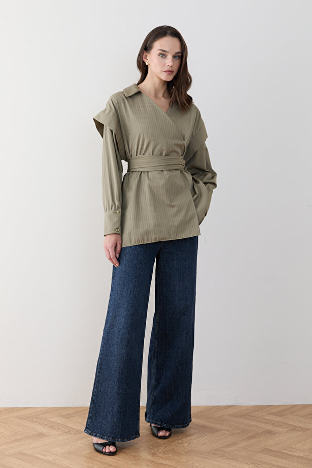 Striped Poplin Shirt 32-2761