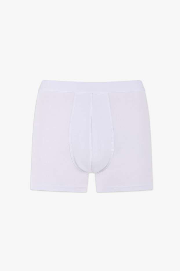 Erkek Pamuklu Basic White Tape 3lü Boxer - 2