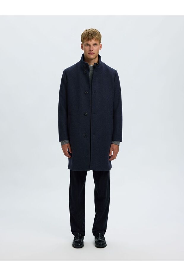 Wool-blend coat Long