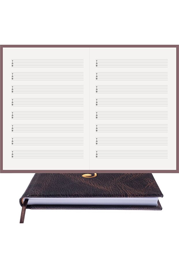 Guitar Notepad (TAB KEYED DOUBLE CUT STRIP) 100% Handmade, Hand Stitched - Coated Binding (A/5)