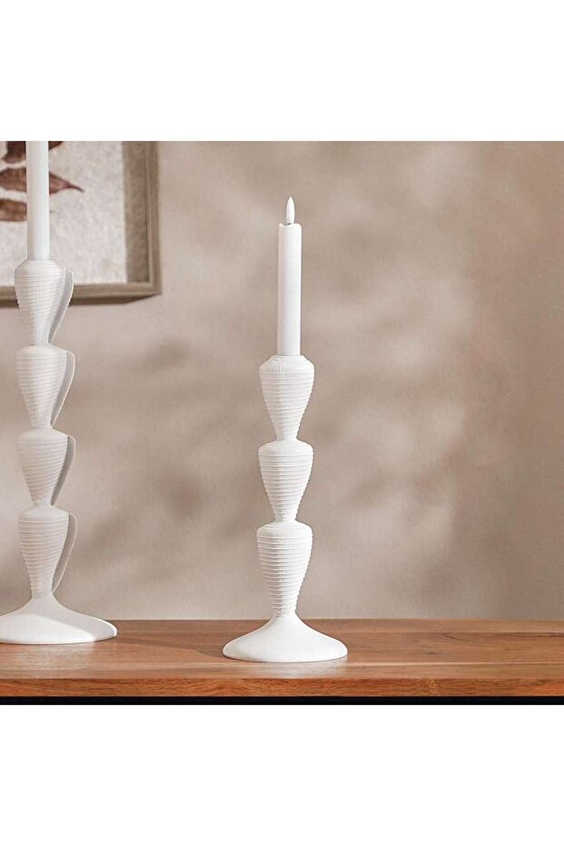 Altay Resin Shell Candle Holder 11.5x11.5x20cm - White