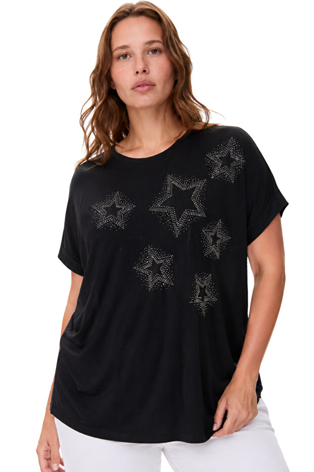 Bamboo Fabric Stone Detailed Blouse
