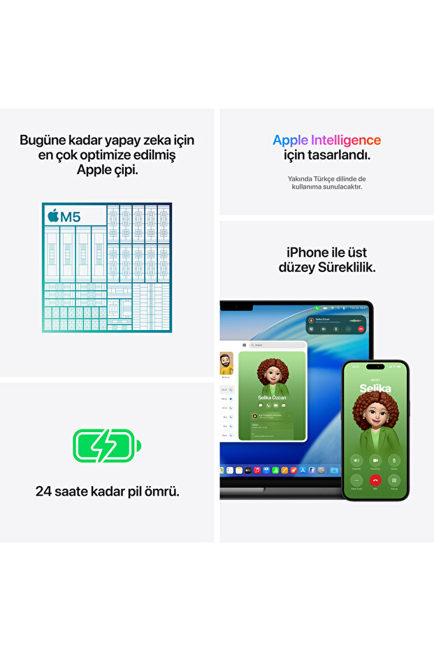 14" MacBook Pro: Apple M5 chip 10‑core CPU 10‑core GPU, 24GB, 1TB SSD - Gümüş - 8