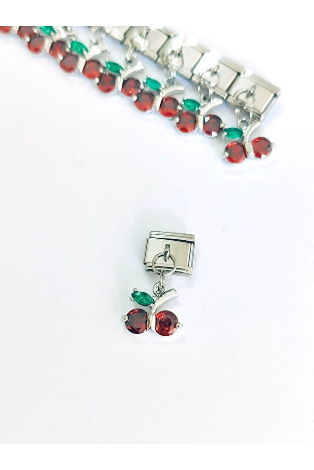 Red Cherry Dangle Charm - 2