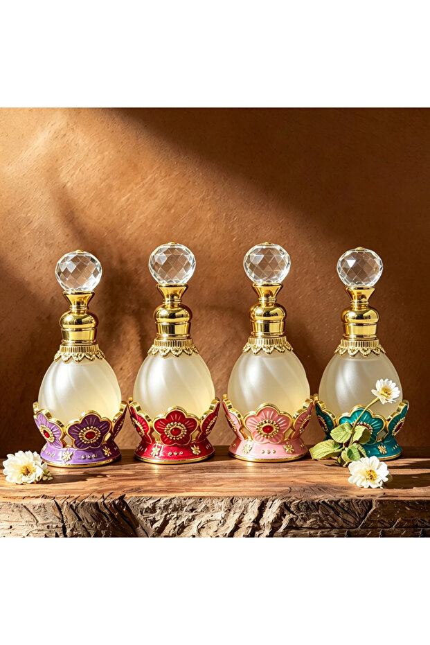 4pcs Crystal Perfume Essential Oil Bottle 15ml D9339