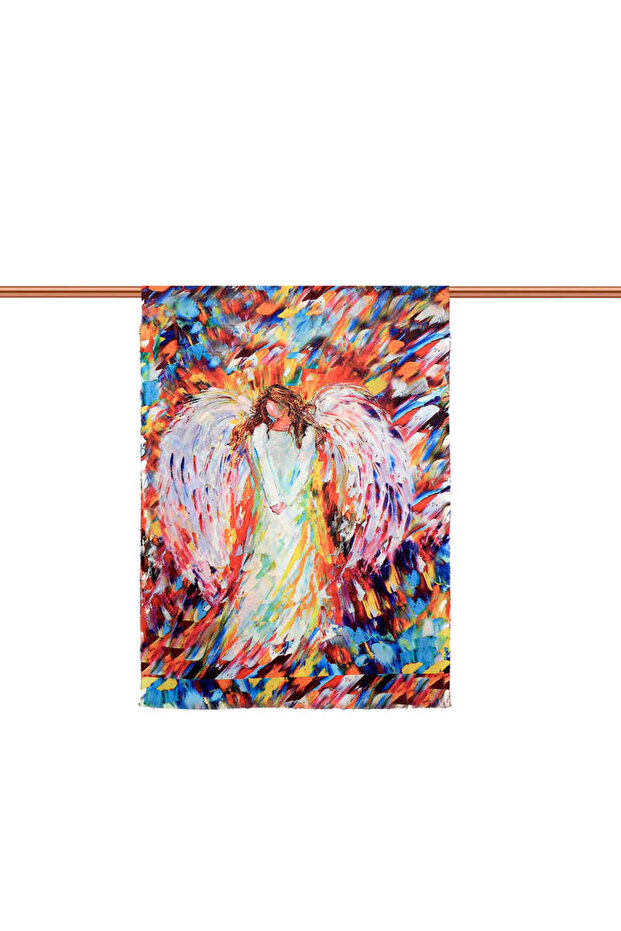 White Angel Pattern Winter Shawl - 3