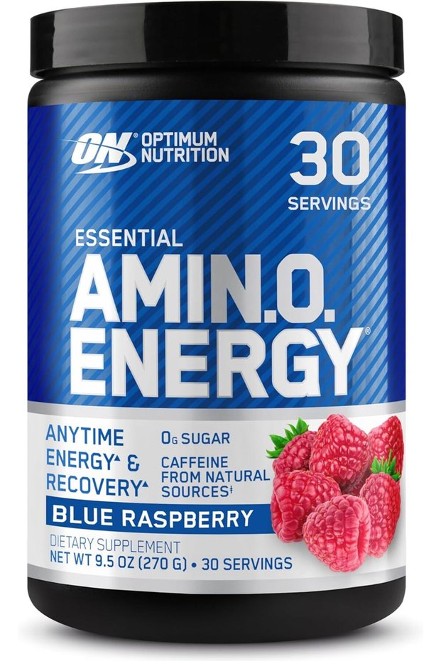 (ON) Amino Energy - Pre Workout With Green Tea, Bcaa, Amino Acids, Keto Friendly, Green Coffee Extract, 0 Grams of Sugar, Anytime Energy Powder - Blue Raspberry, 270 G, 30 Servings