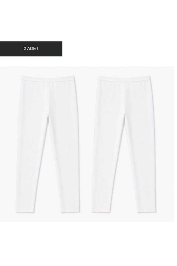 2-Pack Advantage Women's White Modal Long Leggings Stretchy Sports Casual Leggings - 1005