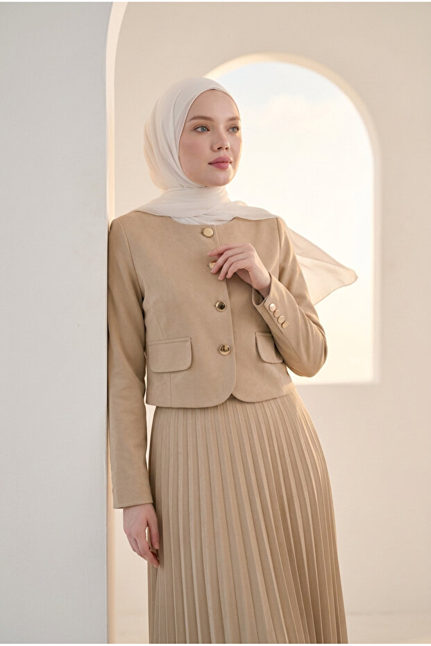 Jacket and Pleated Skirt Set