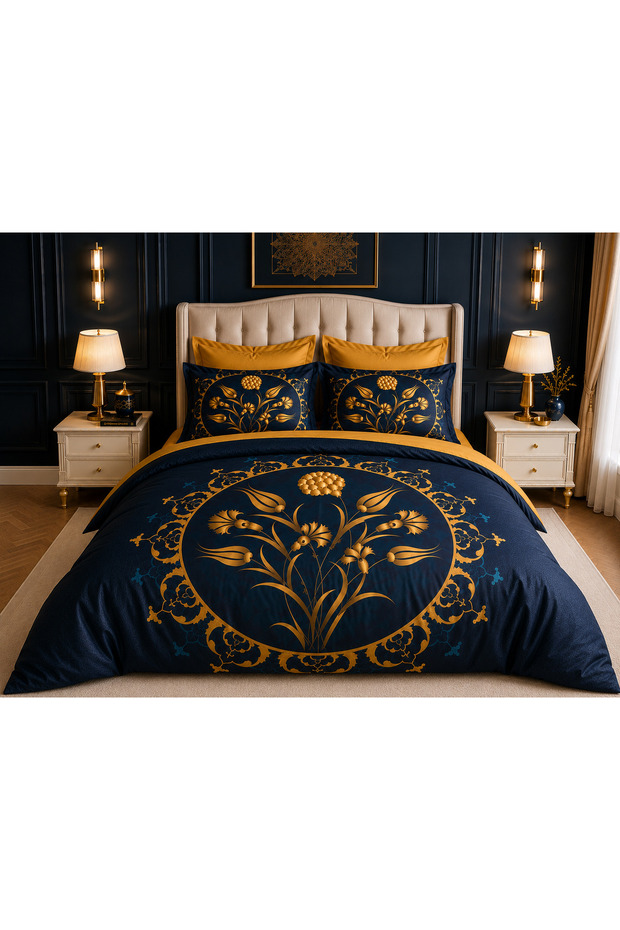 Lilac Flower Vectoral Mandala 3D Double Duvet Cover Pillow Set