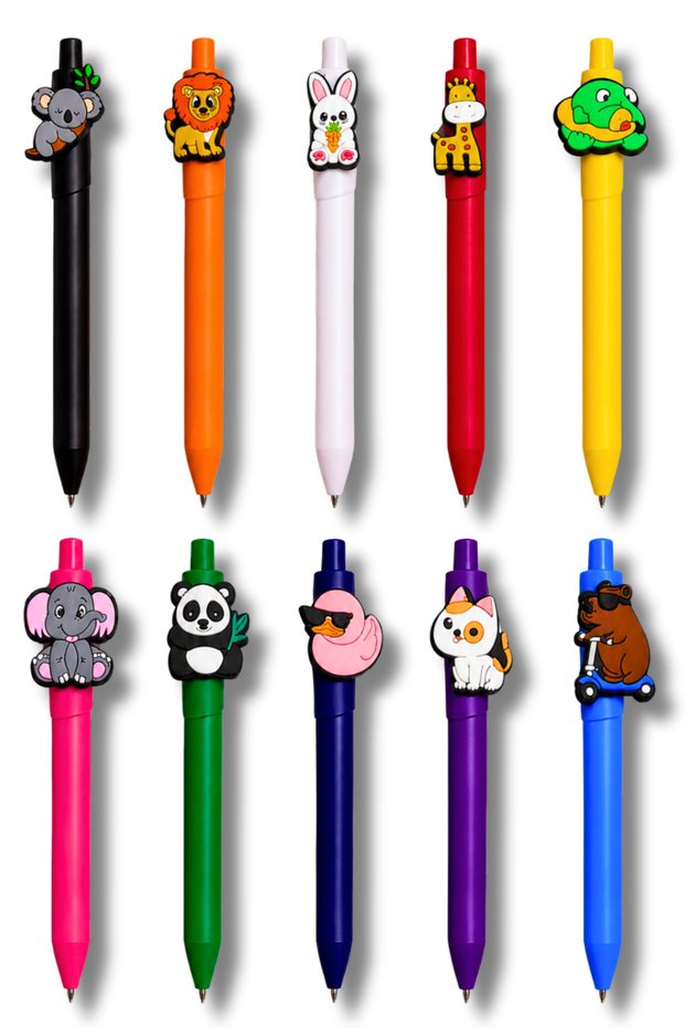 10-Piece Pen Set with Animal Figures for Gifts and Collectibles