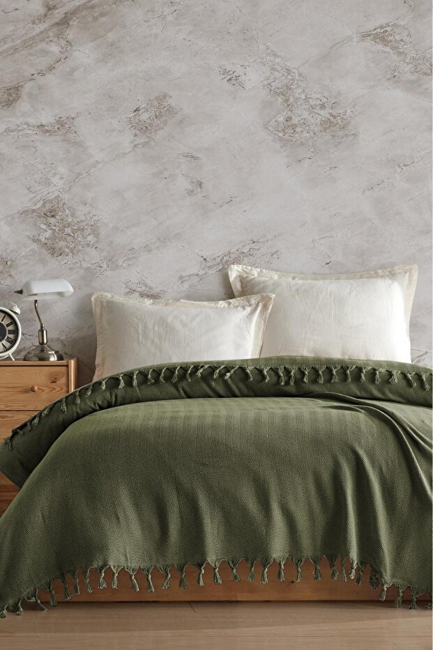 200X230Cm Double Natural Pique - Khaki Green