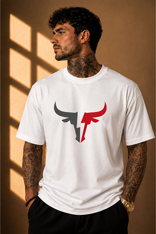 Unisex Large Size Cow Head Printed 100% Cotton A++ Tshirt