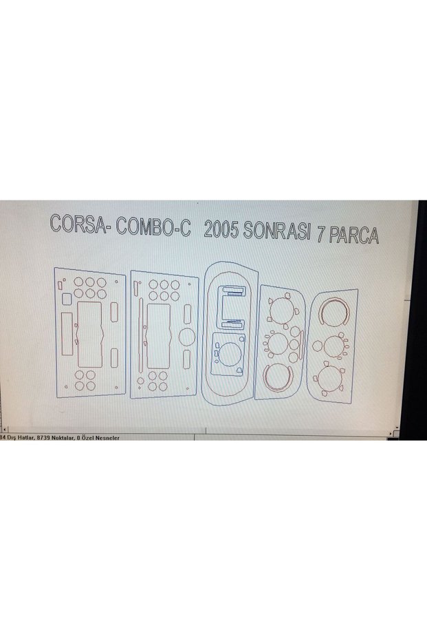 Opel Corsa C 2003-2005 7 Piece Dashboard Trim (Color Walnut)