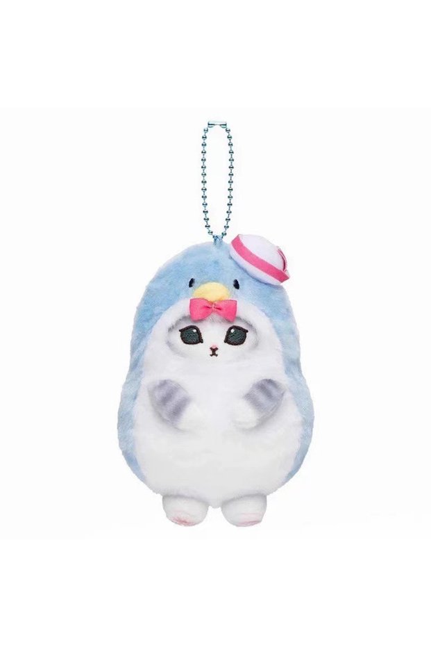 Bandai YELLOW Kawaii Mofusand Cross-Dressing Sanrio Hello Kitty Kuromi Hanyodon Plush Keychain Penda