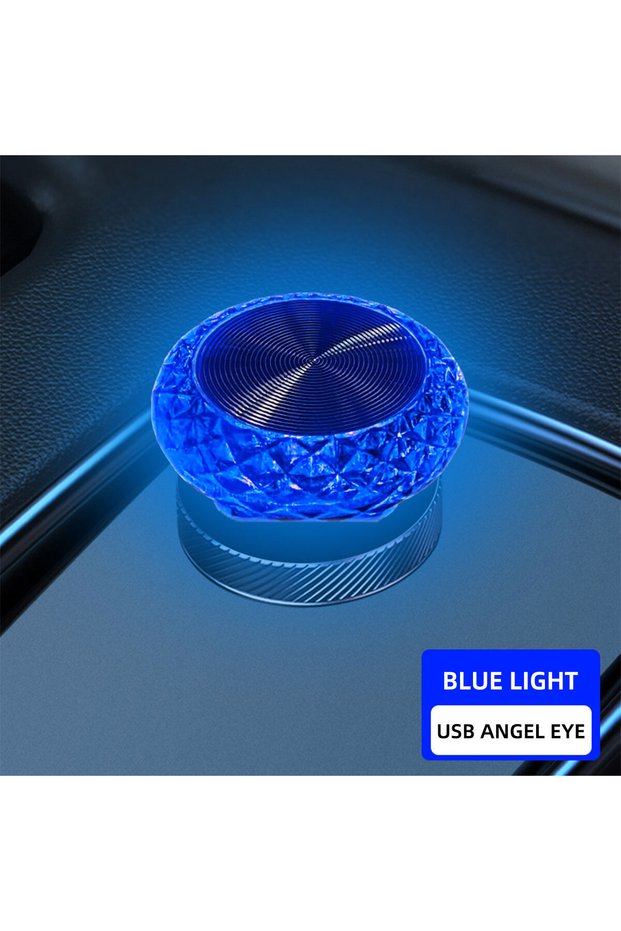 BLUE Portable Car USB Ambient Light Mini LED Decorative Colorful Night Light for Car and Computer, E