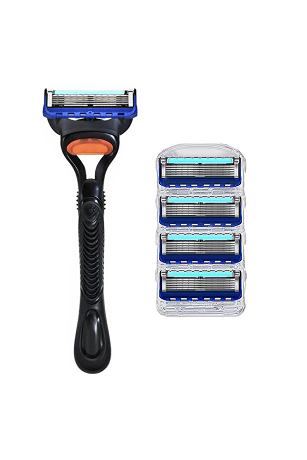 1 holder 4 blades Manual Shaving For Men Replace Head Five Layer Blade Five Comfortable Shaving Bla