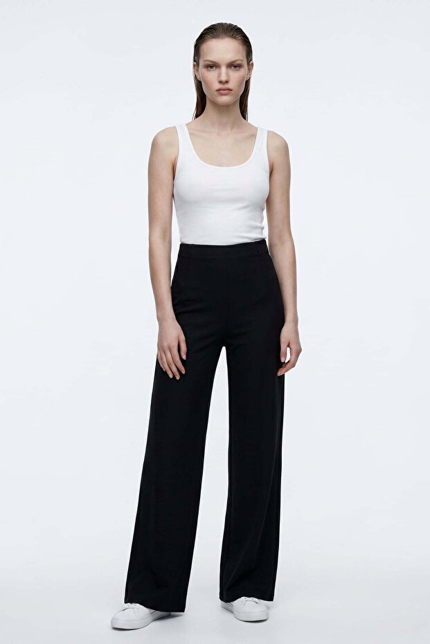 Women's Basic High Waist Wide Leg Pants
