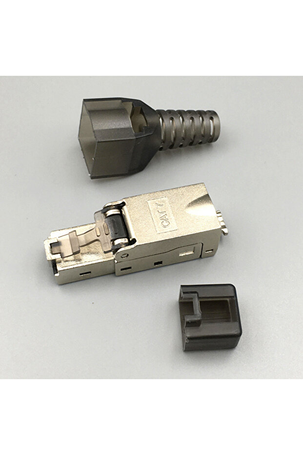 موصل RJ45 Cat7 CAT7 50U لا يتطلب أدوات ضغط كابل شبكة Cat6A Cat5e وحدة إعادة الاستخدام Shiel