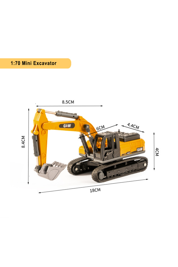 Mini Excavator Engineering Diecast Toys for Boys Alloy+Plastic Tractor Excavator Backhoe Crane Bulld