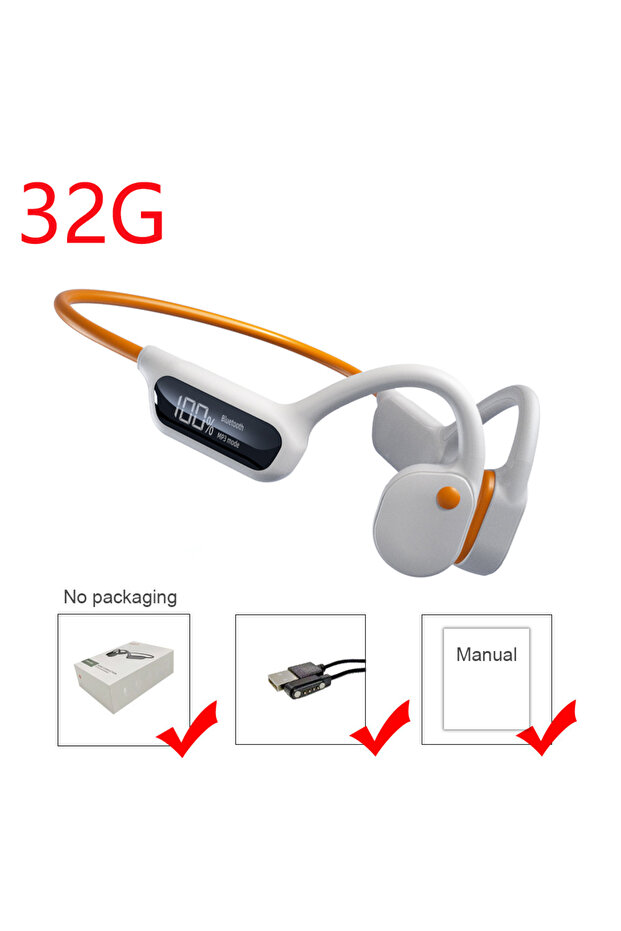 X10-White-LED-32G Bone Conduction Earphones Bluetooth Wireless IPX8 Waterproof MP3 Player Hifi Ear-h