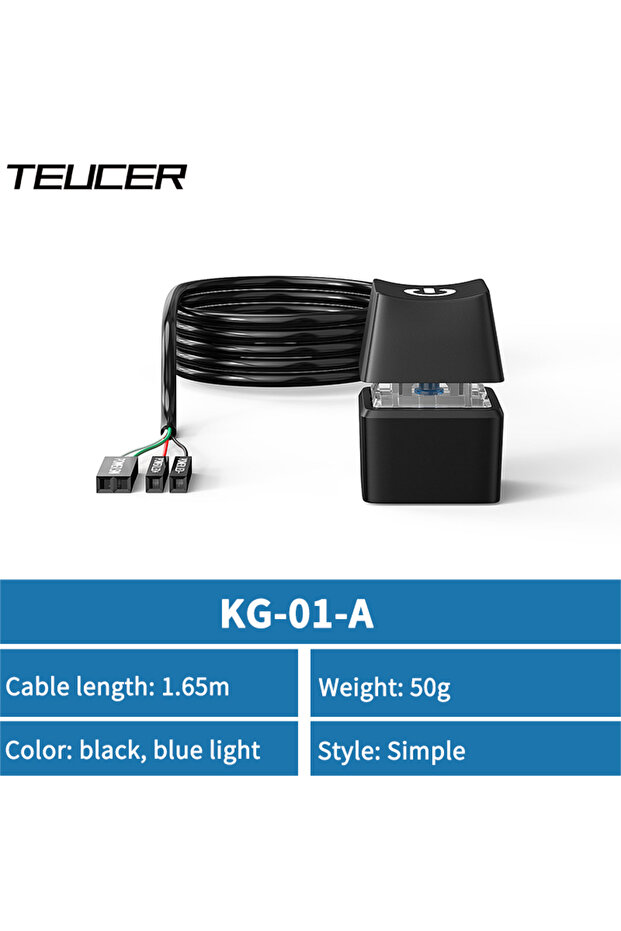 KG-01-1.65 TEUCER 1.65/5/10M مفتاح تشغيل خارجي LED ملون لأجهزة الكمبيوتر المكتبية ولوحات الأم