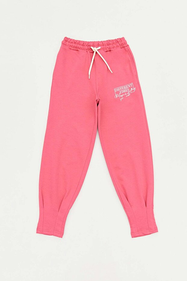 Printed Lace-Up Waist Girl's Sweatpants