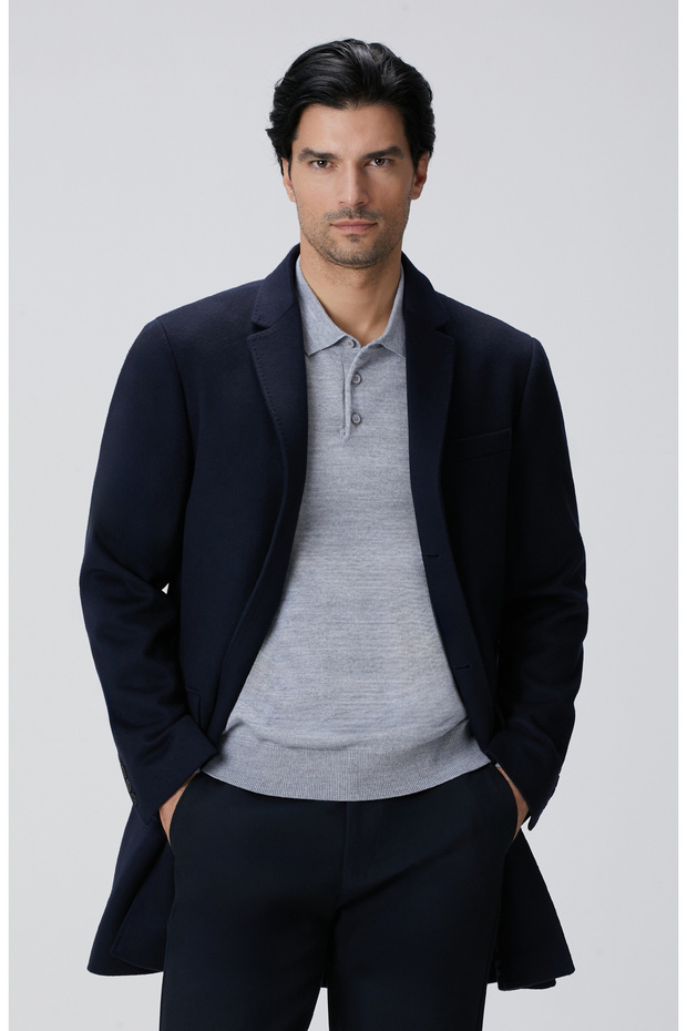 Limited Lacivert Kaşmir Palto