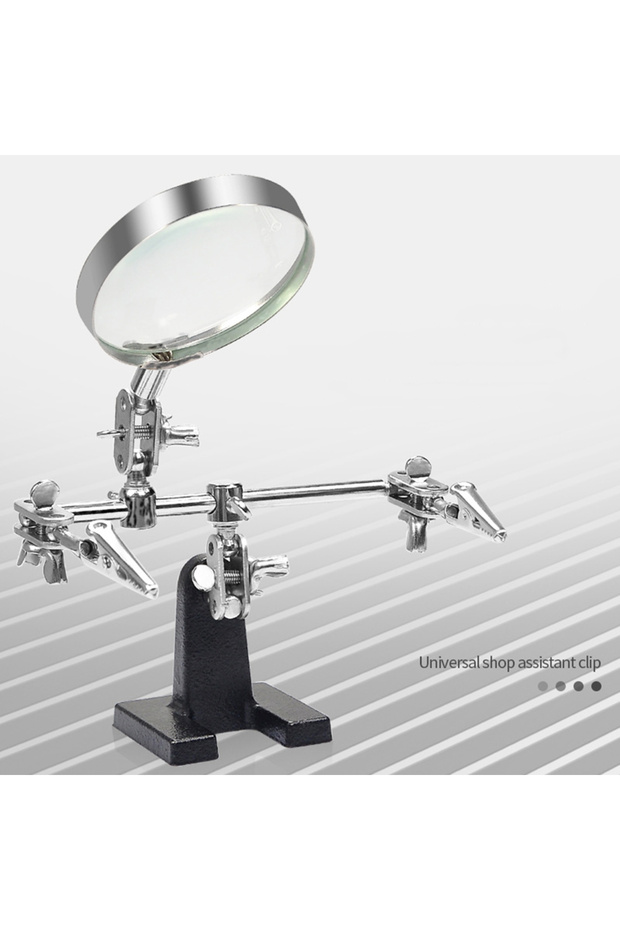 805 Soldering Iron Station Stand With Welding Magnifying Glass Clip Clamp Third Hand Helping Desktop