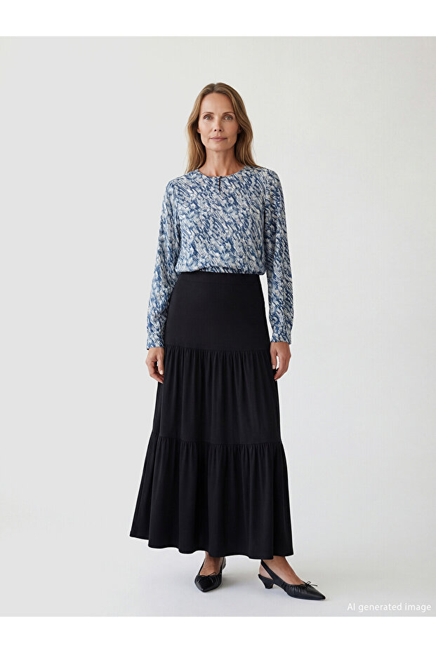Original Elastic Waist Pleated Skirt