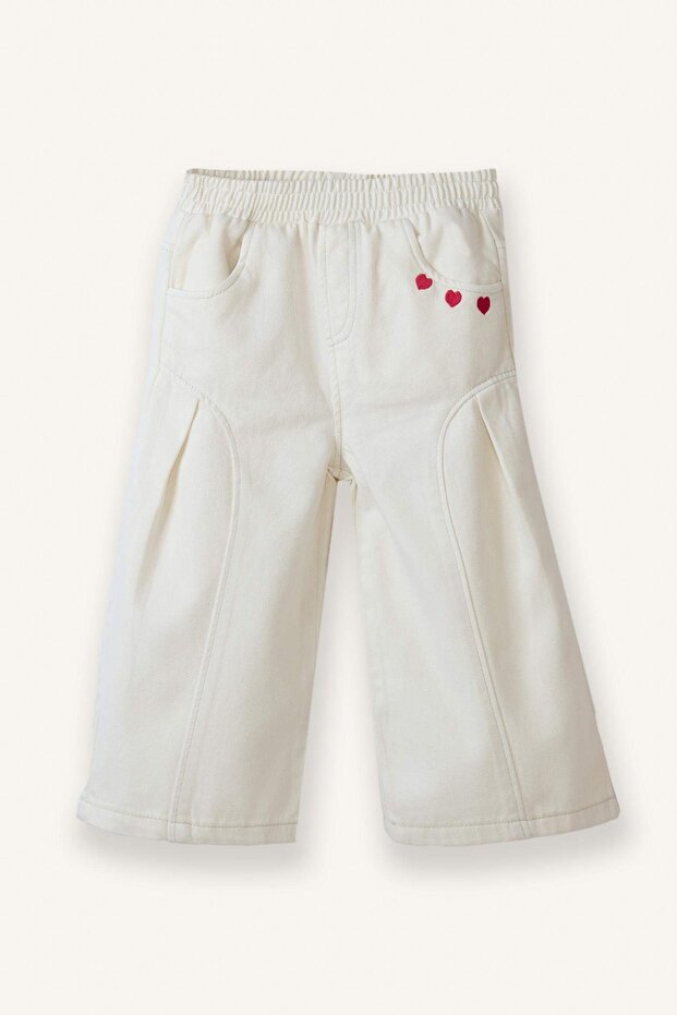 Baby Girl Canvas Trousers G7455A5/Er232 Ecru