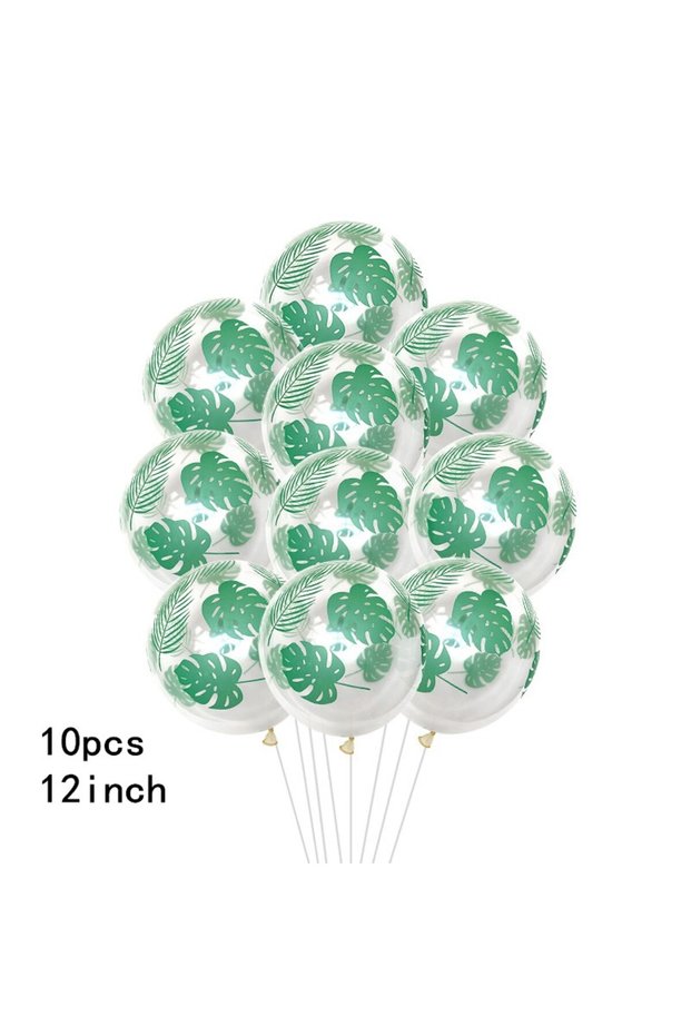 Other 10pcs Latex Balloon Green Balloons Green Palm Leaf Safari Party Hawaii Baloons Birthday Weddin