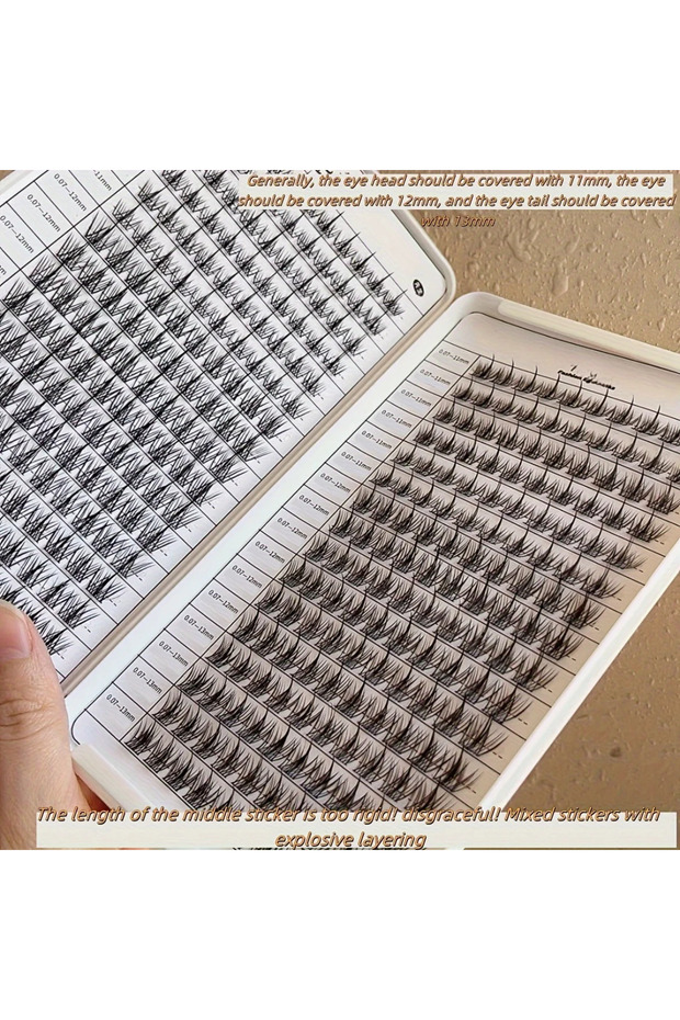 رموش موديل 4 الناعمة والخفيفة على شكل ذيل السمكة، 10-12 ملم - مثالية للاستخدام اليومي