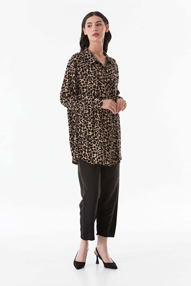 Fullamodest Leopard Pattern Large Size Palazzo Set