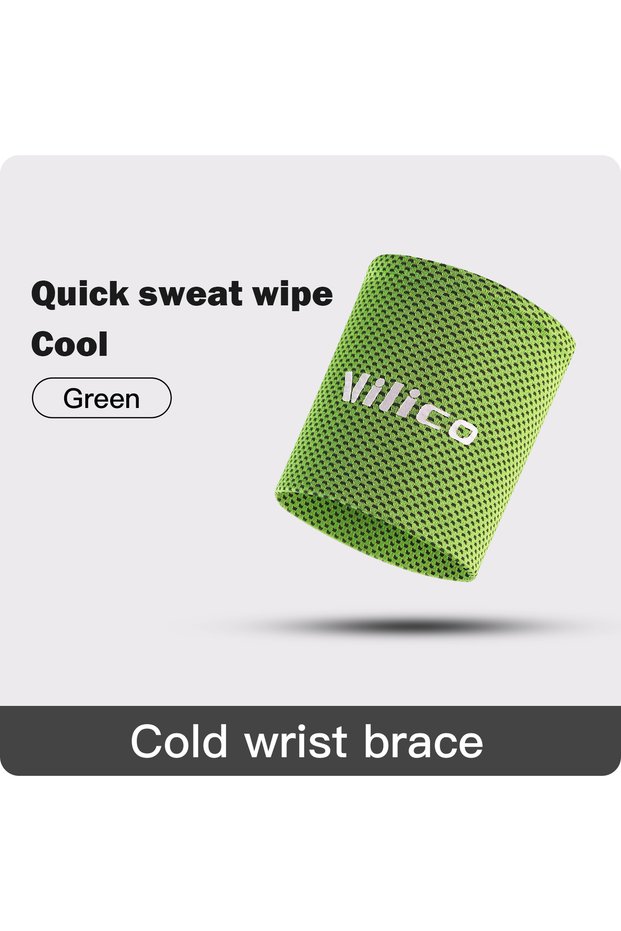 M AB133-GN 1 PC Summer Ice Cooling Wrist Sweatband Tennis Sport Wristband Volleyball Gym Wrist Brace