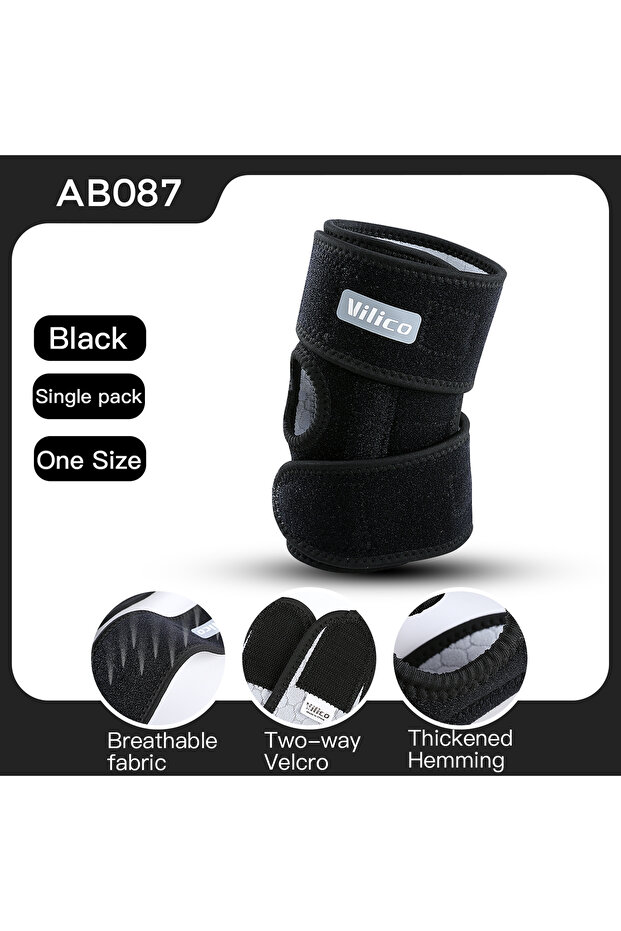 AB087-BK 1Pc Adjustable Neoprene Elbow Brace Comfortable Sports Fitness Elbow Support Protector for