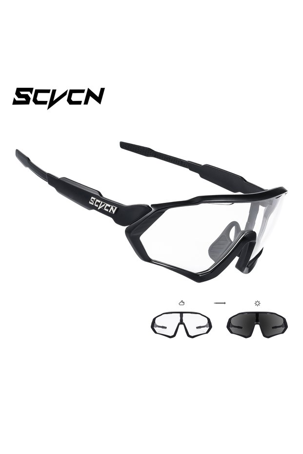 Photochromic-01 SCVCN Photochromic Sunglasses New Style Sports Cycling Glasses Bicycle Eyewear Mount