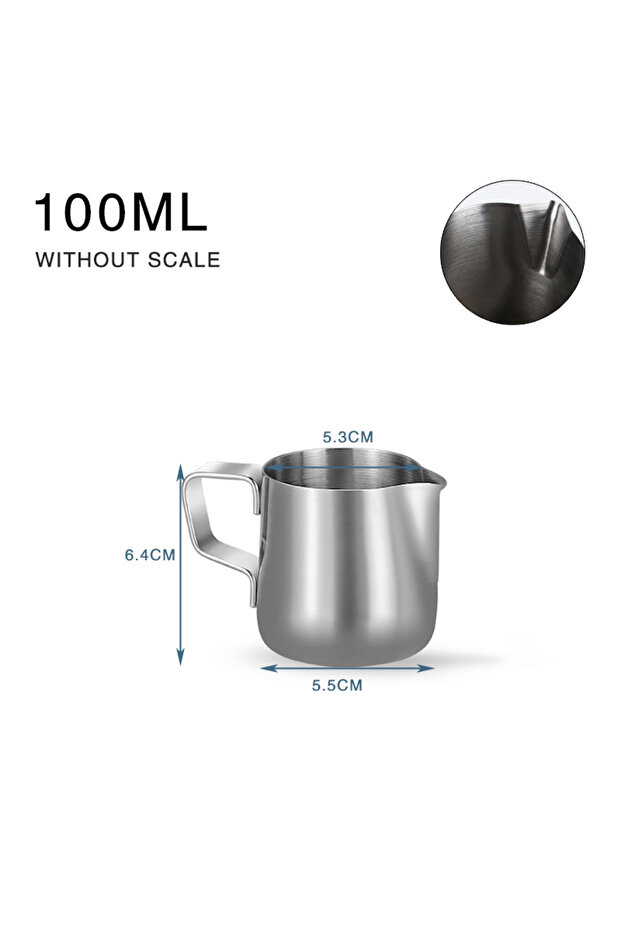 100ml without scale Coffee Milk Frothing Pitcher Stainless Steel Espresso Steaming Barista Latte Fro
