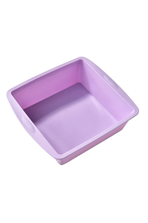 1Pc Purple 1/4Pcs Silicone Square Cake Plate Non-Stick Brownie Pot with Anti-Slip Handle Oven and Ai