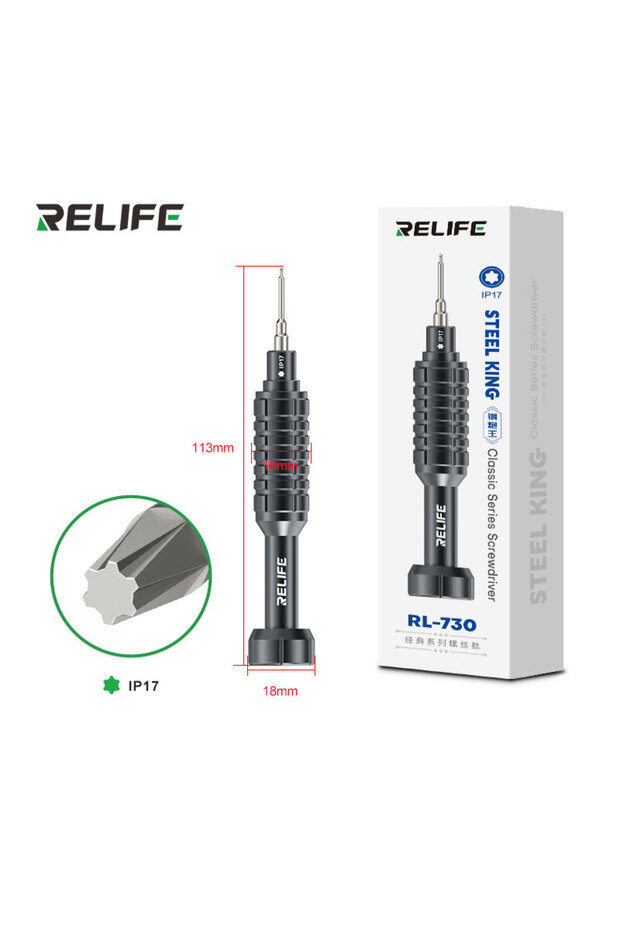 IP17 RELIFE RL-730 Steel Cannon King Classic Screwdriver Y0.6/0.8/+1.5/+2.5/T1 Support iP17 Mobile P