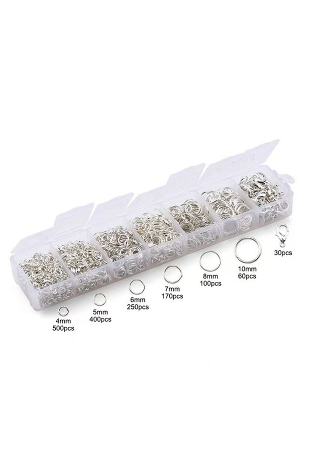 Sliver Zinc Alloy Open Jump Rings Lobster Clasps for DIY Bracelet Necklace Chain Accessories Making