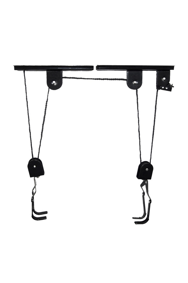 Black Bicycle Hoist Garage Storage Bike Lift Pulley System with 20kg Bearing Overhead Bike Rack Heav