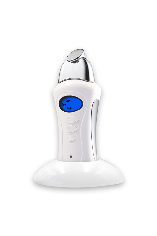 White Premium Rechargeable Facial Beauty Massager with 3 Magnetic Heads for Deep Cleansing & Gentle