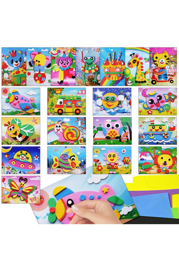 20PCS 3D EVA Foam Sticker Puzzle DIY Game Cartoon Animal Early Learning Education Toys for Childr...