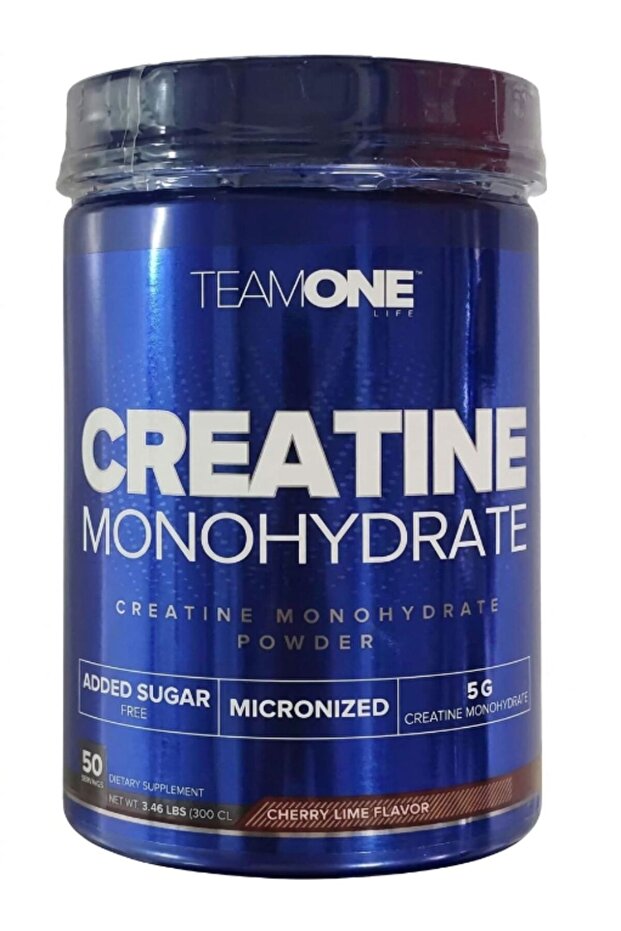 Team One Pure Creatine Monohydrate, Cherry Lime, 60 Boosts Exercise, Promotes Recovery - Vegan, No Added Sugar
