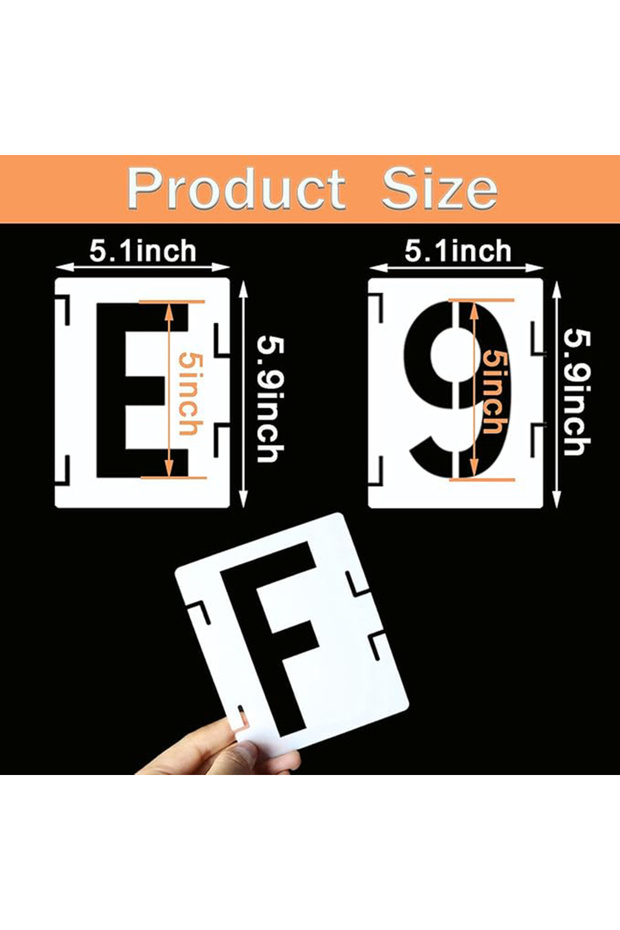 5 inch 42 pieces of letter hollow templates, reusable artistic fonts, coloring, spray painting. Suit