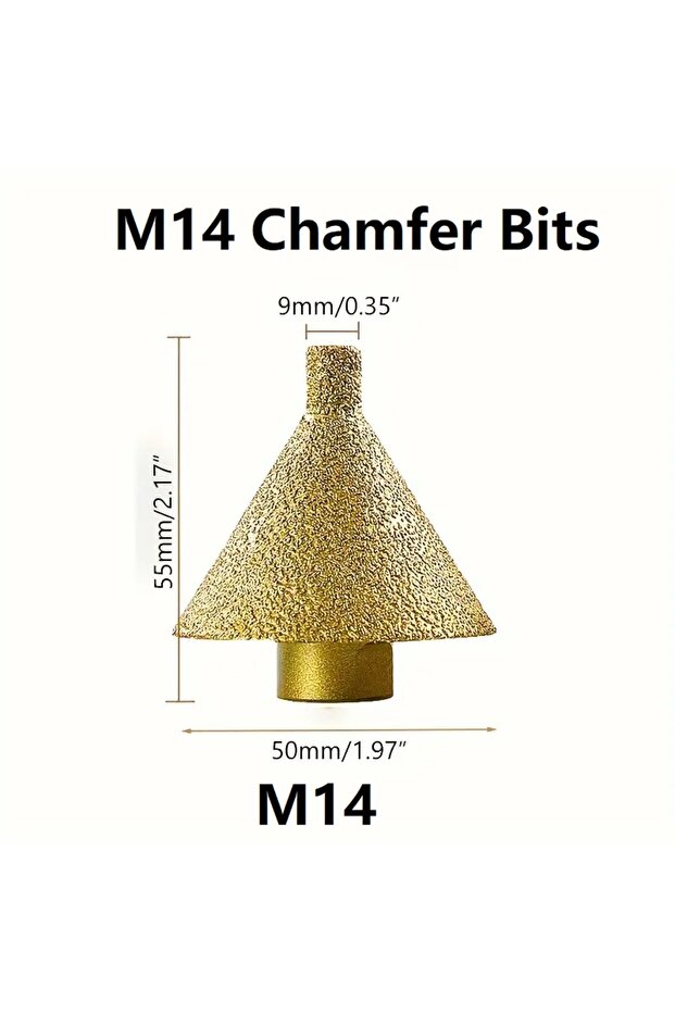 D50xM14 M10 M14 ريشة حفر ماسية لتشكيل الحواف وتوسيع الثقوب، أدوات طحن 50 مم للجرانيت