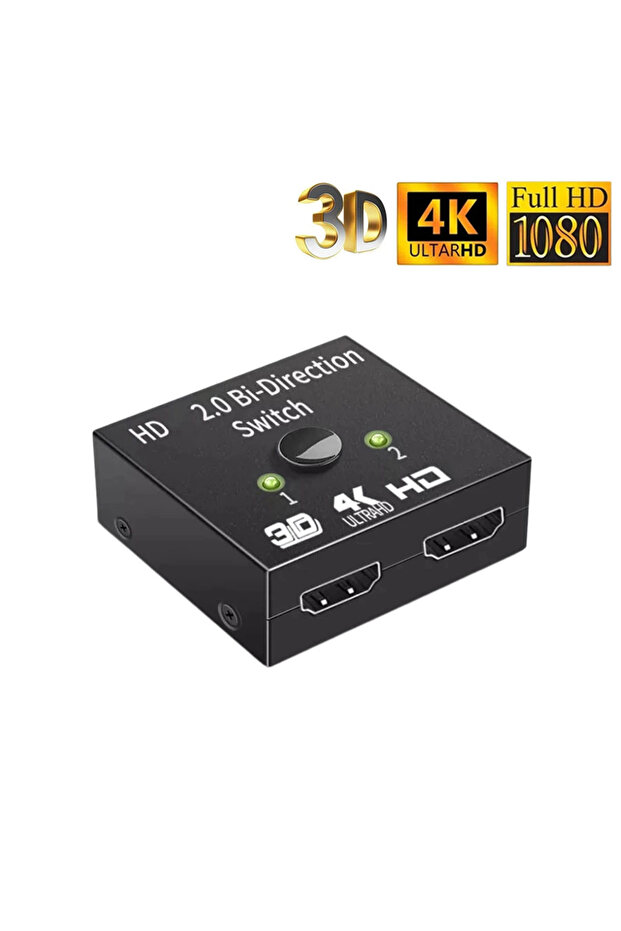 محول تقسيم إشارة HDMI عالي الدقة ثنائي الاتجاه 2.0، محول 1x2/2x1، مدخل واحد ومخرجين / مخرجين