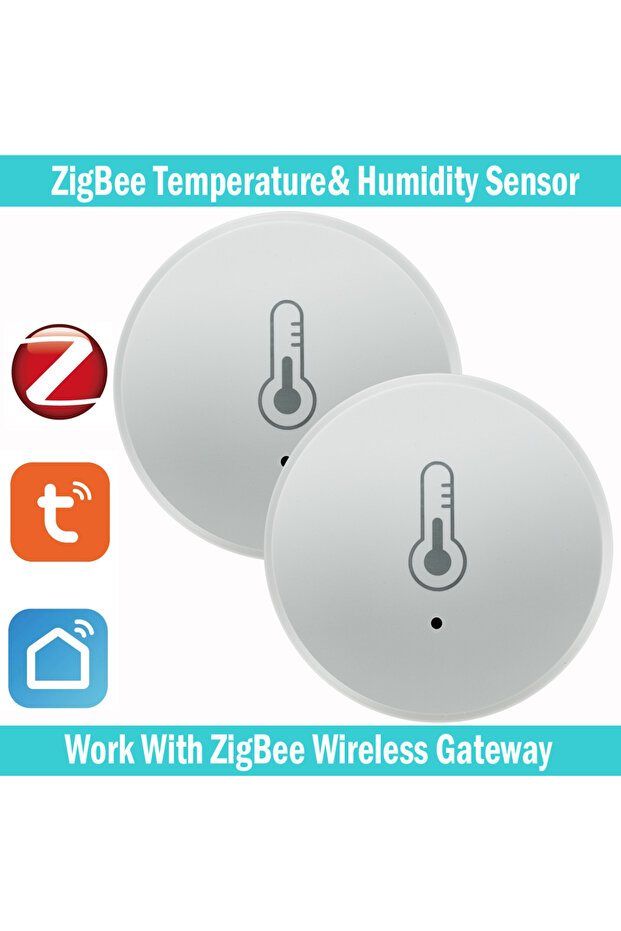 2PCS Zigbee Temperature And Humidity Sensor Voice Control Intelligent Home Hygrometer Monitoring Wor